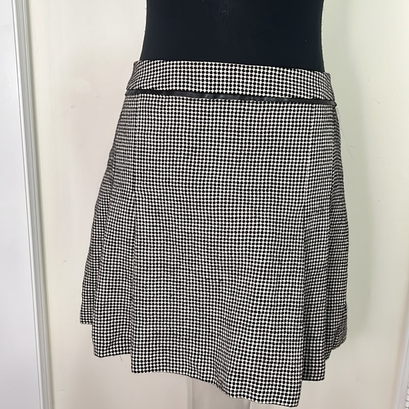 Tristan & Iseut Square Pattern Mini Sides Pleated Skirt Size 12 - Picture 6 of 16